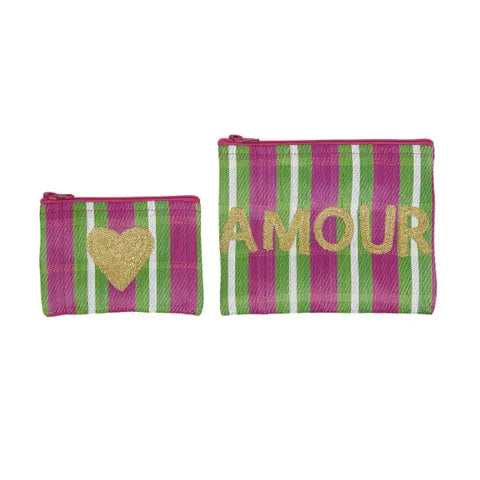 Coast To Coast - Amour Recycled Pouch Set Pink/Green