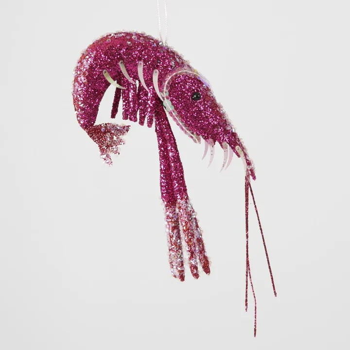 Lester Glitter Prawn Ornament- Assorted