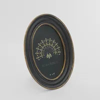 Vera Oval Photo Frame 4 x 6 Black & Gold