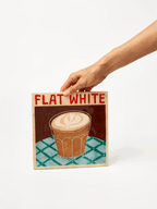 Jones & Co Barista Wall Art FLAT WHITE
