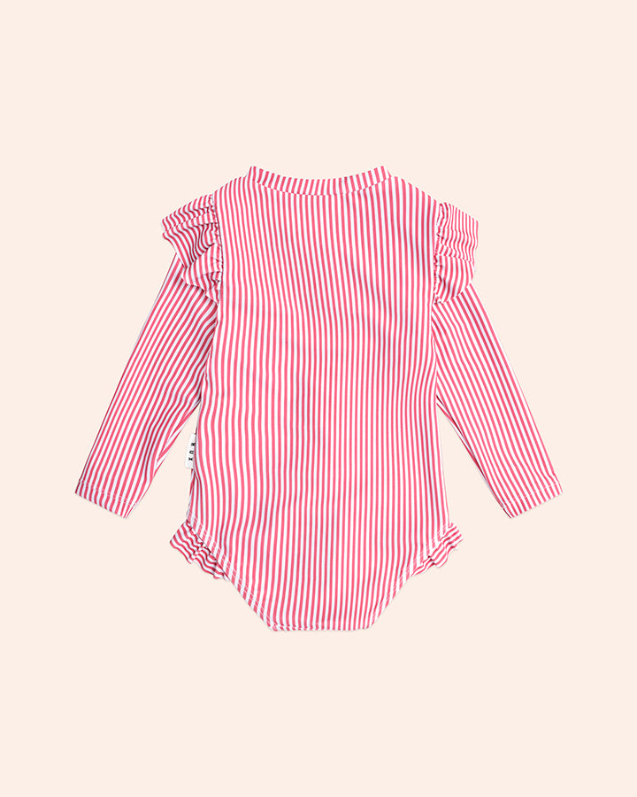 Huxbaby Frill Swimsuit Cherry Pie Stripe