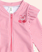 Huxbaby Frill Swimsuit Cherry Pie Stripe