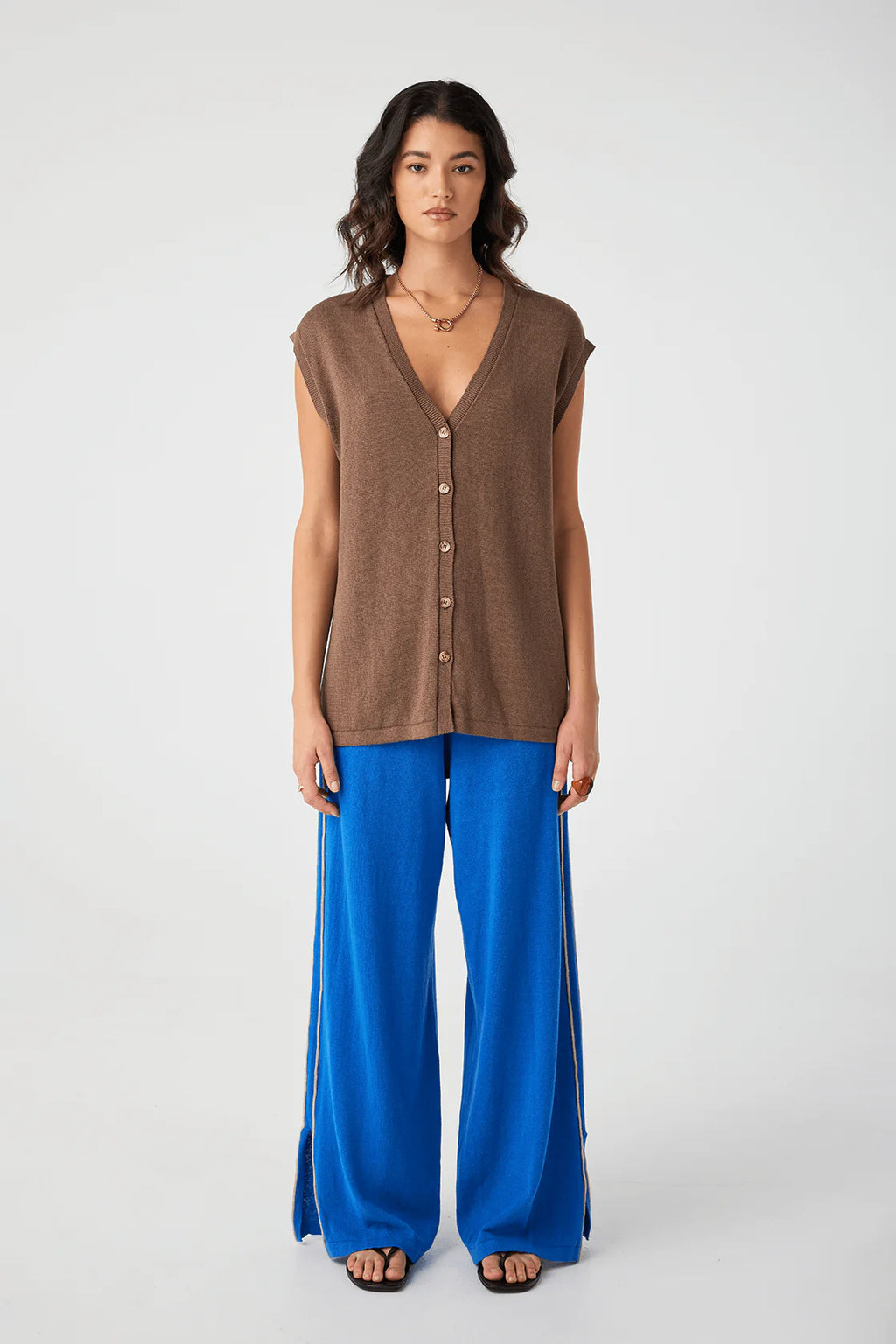 ARCAA Ada Cotton Linen Vest - Cacao