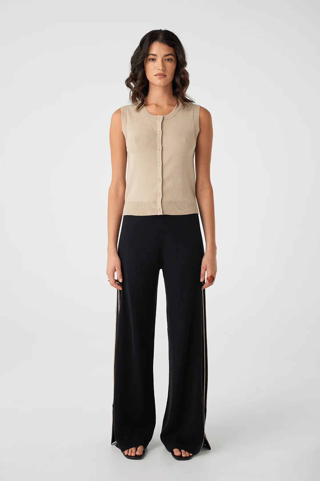 ARCAA Finley Button Up Vest - Taupe