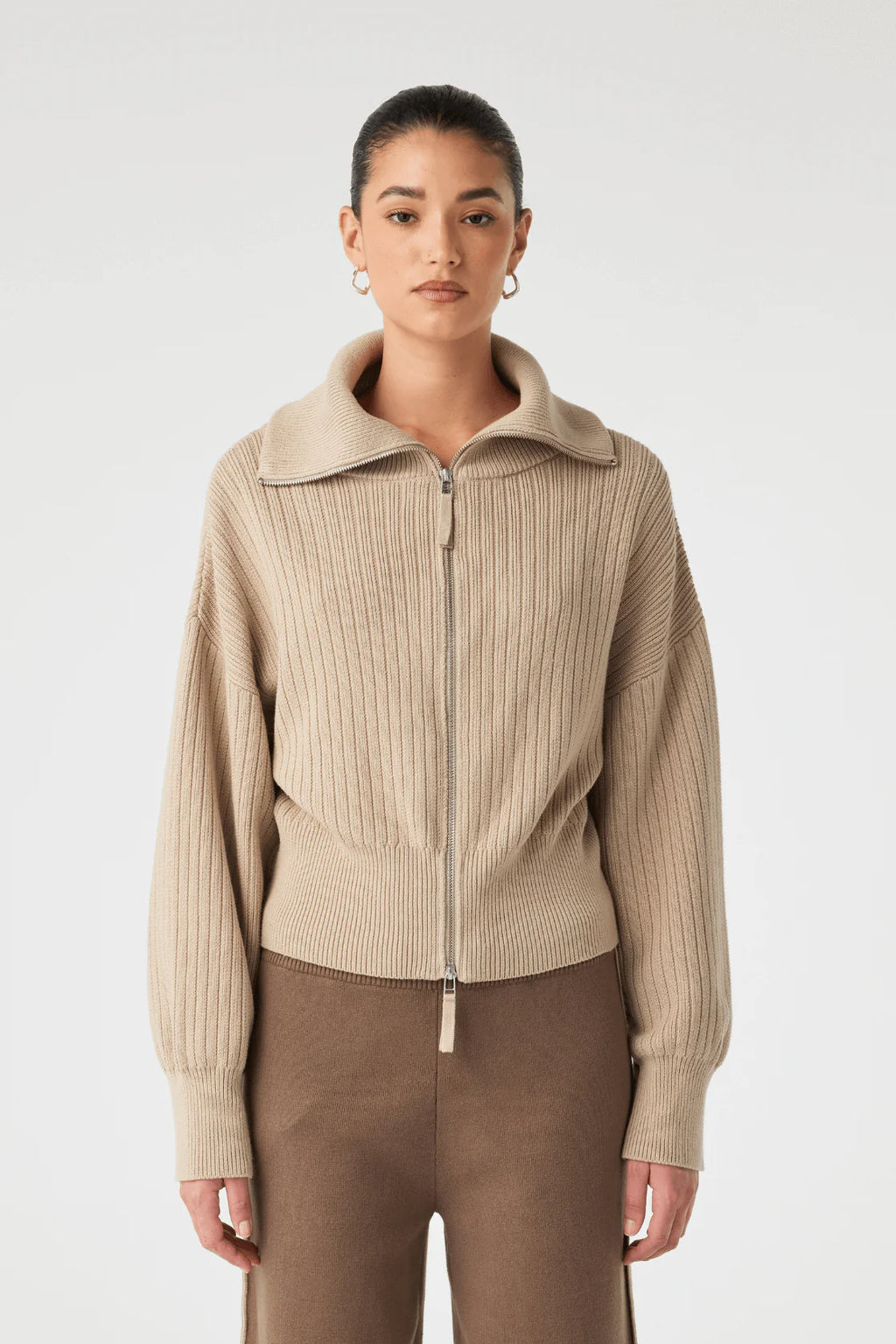 ARCAA Quincy Zip Sweater - Taupe