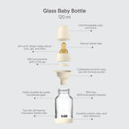 Bibs Baby Glass Bottle Set 120ml Latex - Assorted