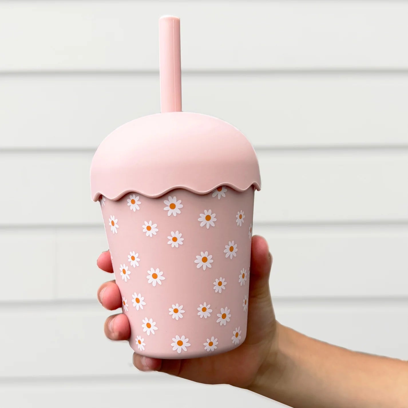 Chino Club - Pink Daisy Mini Smoothie Cup & Straw 200ml