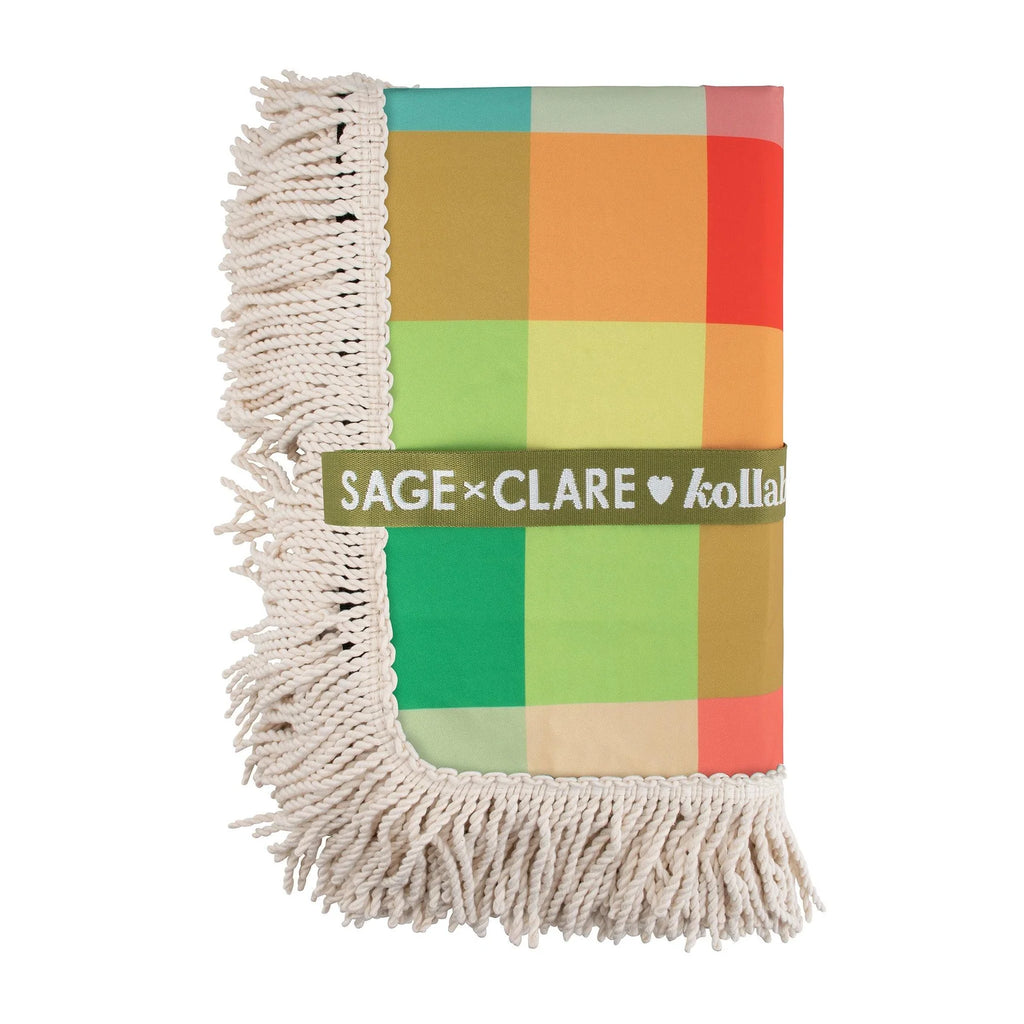 Kollab & Sage x Clare Fringed Medium Picnic Mat - Aida