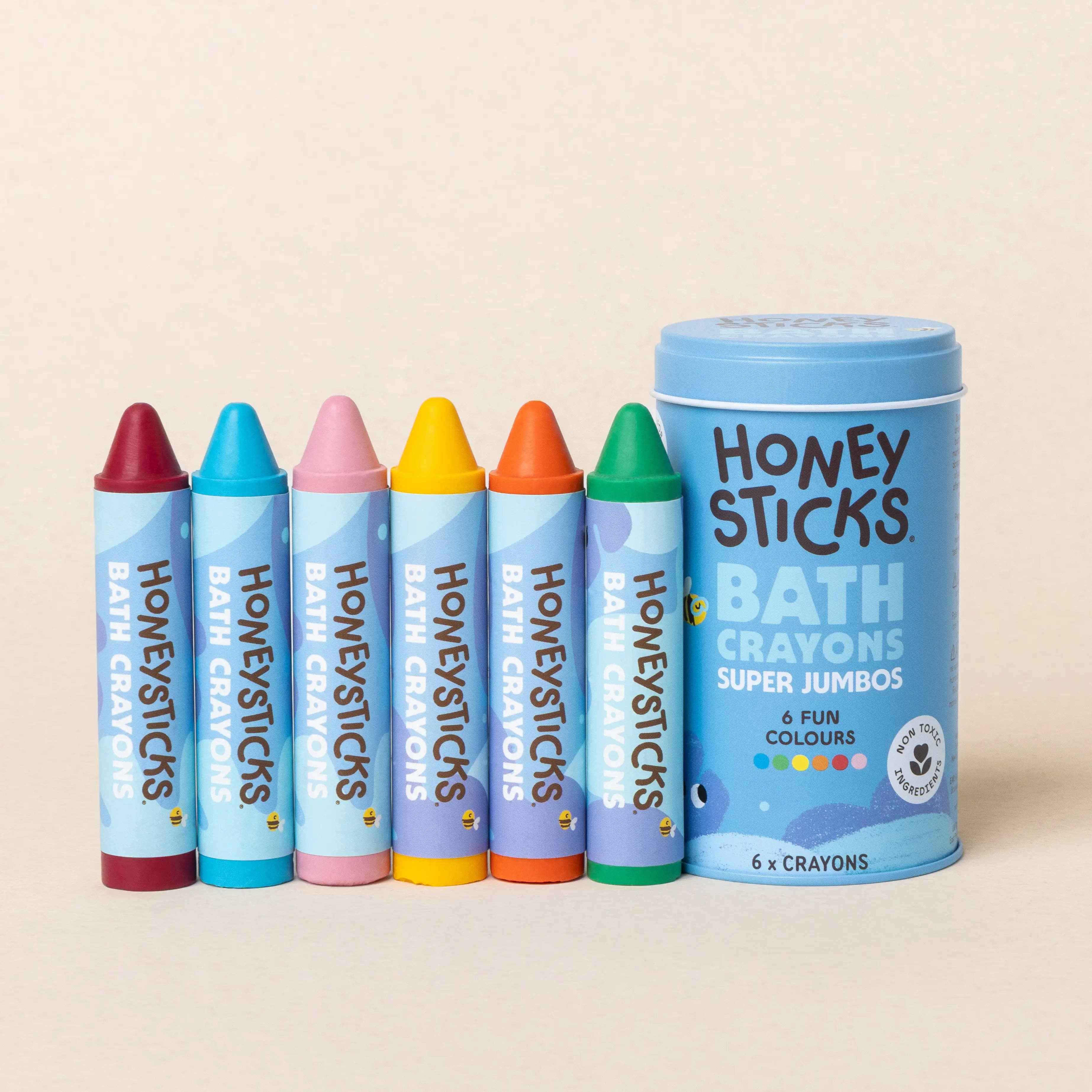Honeysticks Bath Crayons Super Jumbos 6 pack