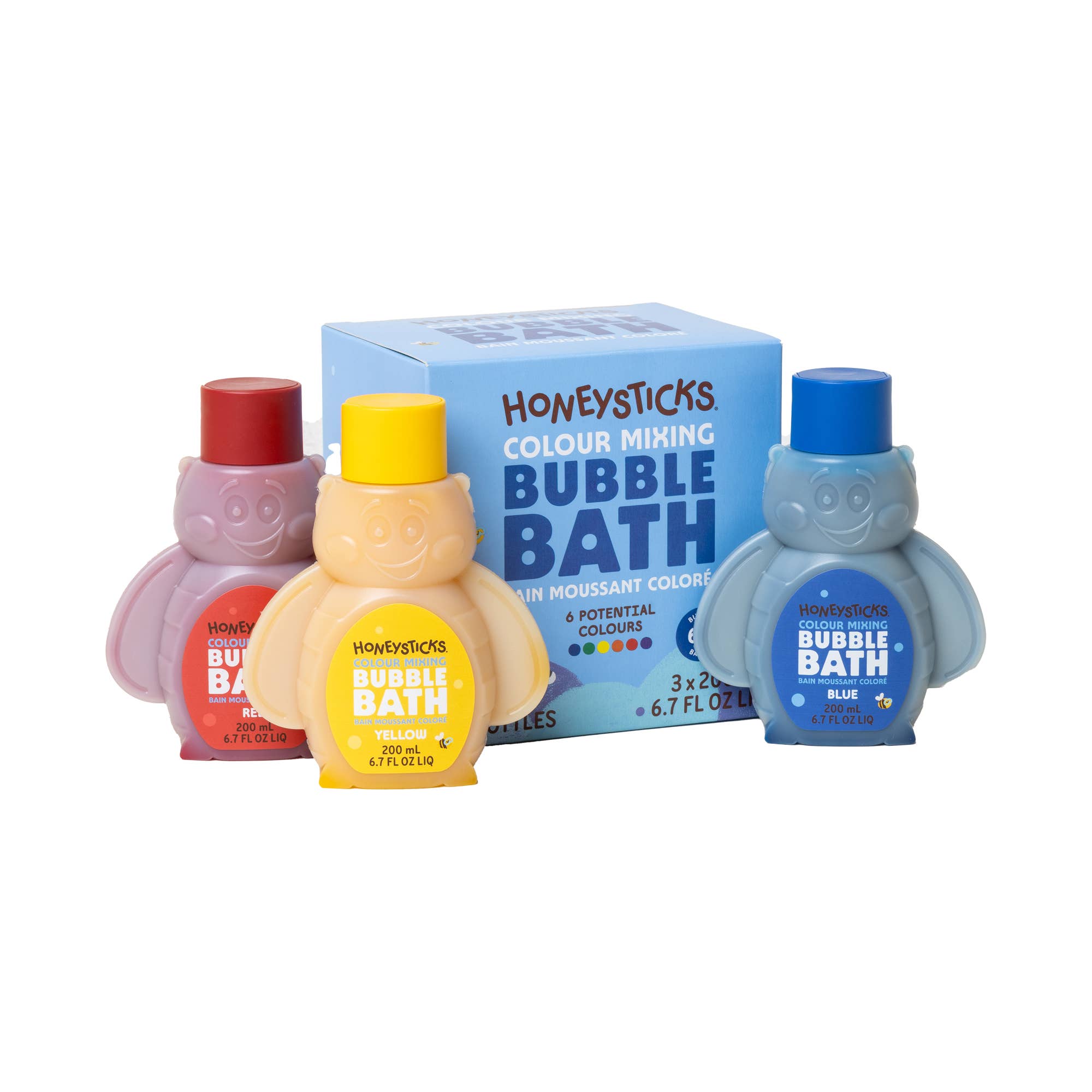 Honeysticks Bubble Bath Colour Mixing 3pk 200ml