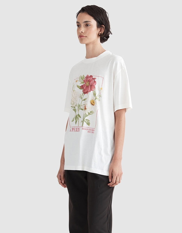 Ena Pelly BOUQUET OVERSIZED TEE (VINTAGE WHITE)