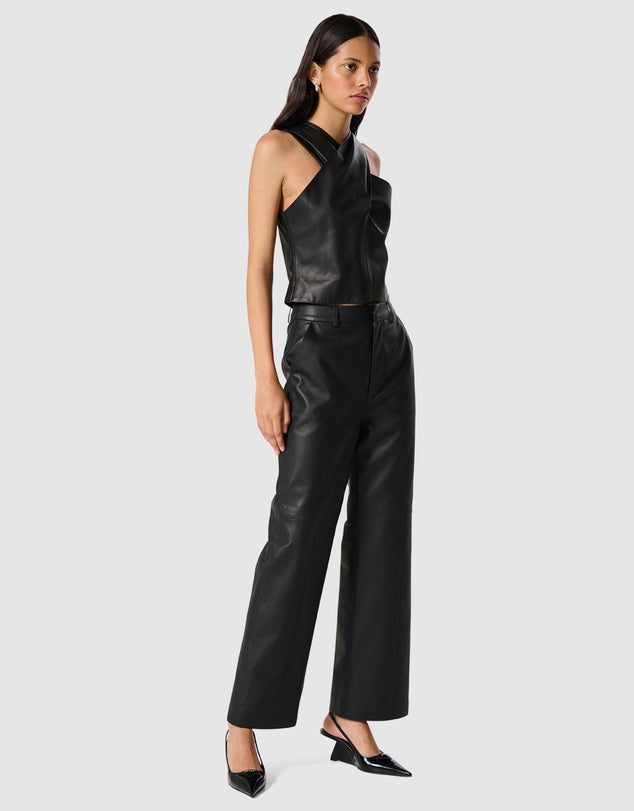 Ena Pelly Stanford Leather Pants  Black