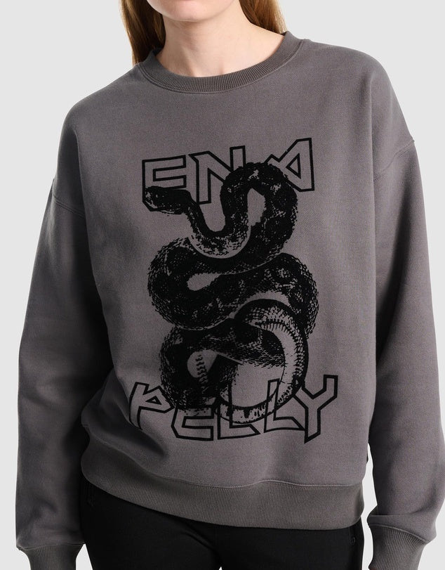 Ena Pelly Flocked Python Relaxed Sweater