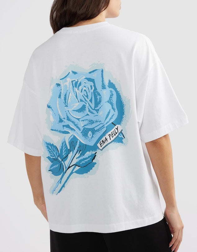 Ena Pelly Blue Rose Tee- White