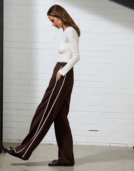 Ena Pelly Parker Track Pants- Chocolate