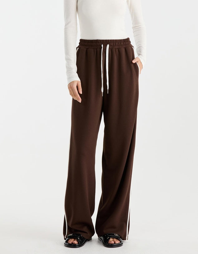 Ena Pelly Parker Track Pants- Chocolate