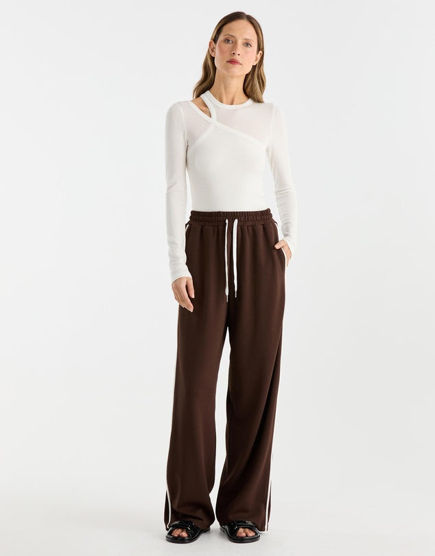 Ena Pelly Parker Track Pants- Chocolate