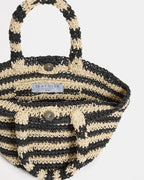 Seafolly - Large Raffia Tote Bag - Natural & Black
