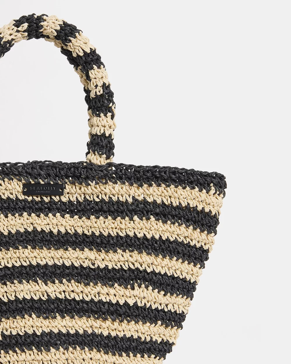 Seafolly - Large Raffia Tote Bag - Natural & Black