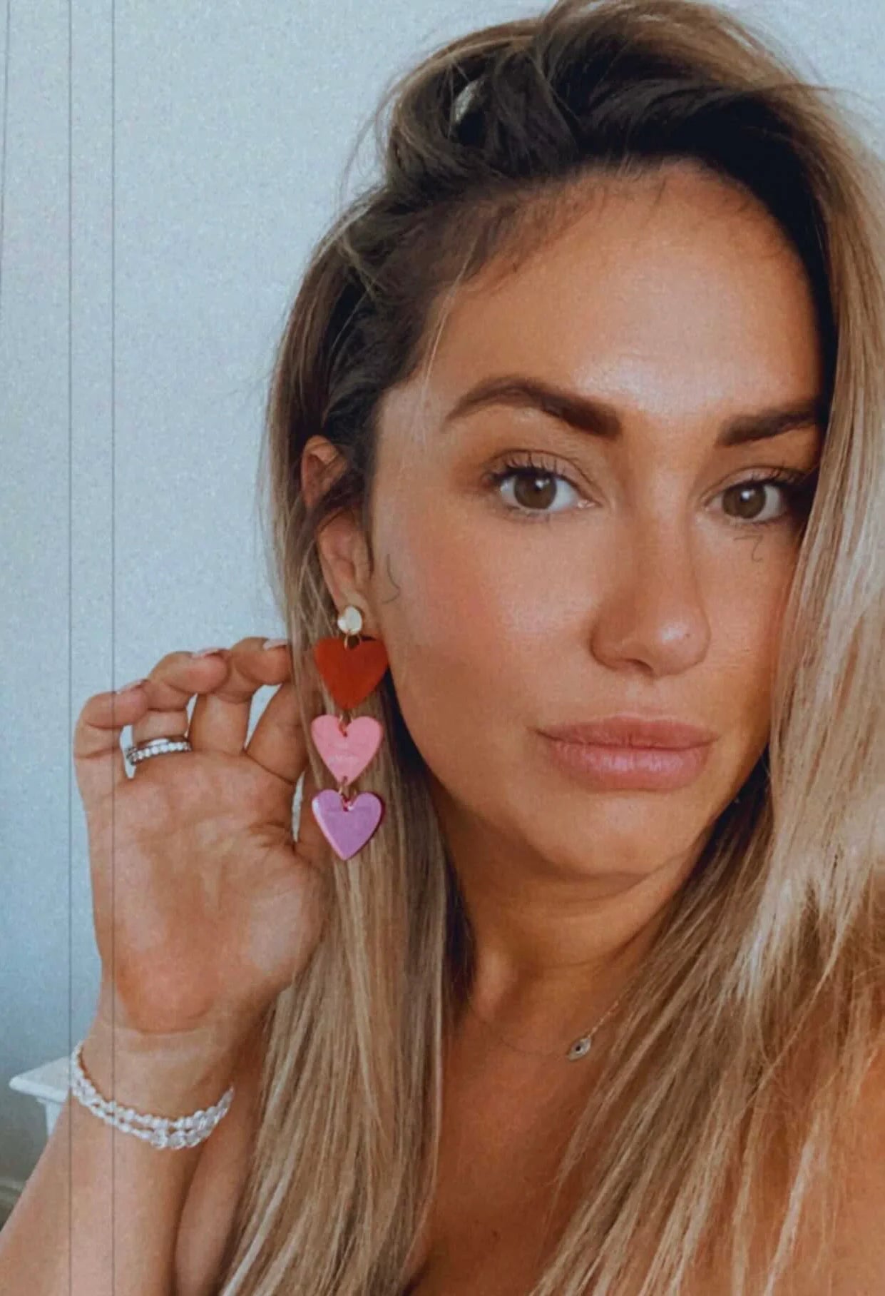 Emeldo Be Mine Heart Dangles // Pinks + Red