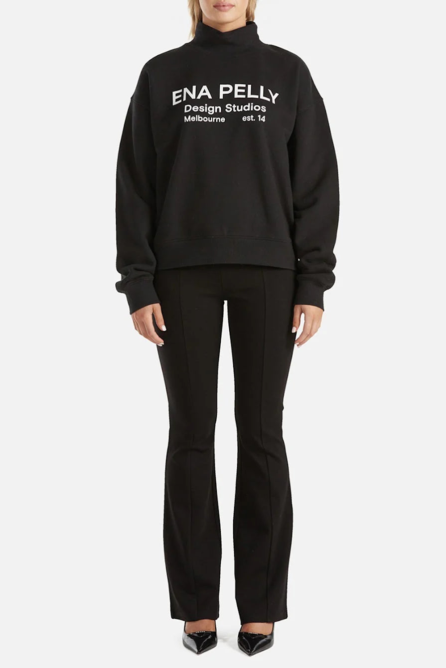 Ena Pelly Gracie High Neck Sweater Design Studios Black