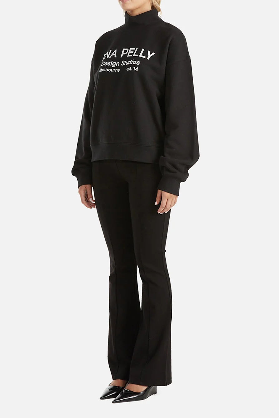 Ena Pelly Gracie High Neck Sweater Design Studios Black