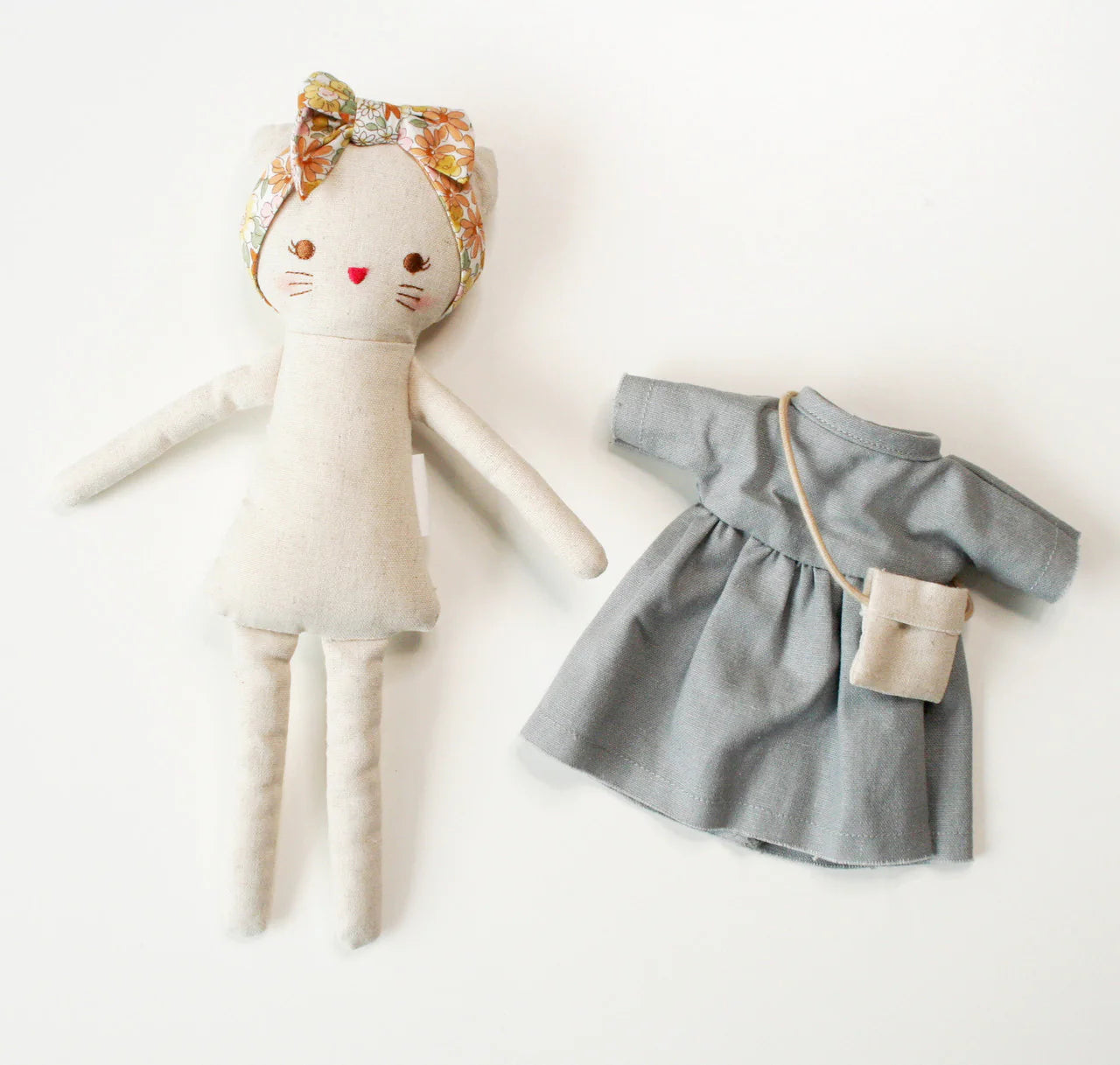 ALIMROSE  Mini Lilly Kitty  Grey Linen