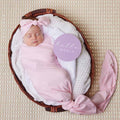 Snuggle Hunny Organic Jersey Wrap & Topknot Set - Baby Pink