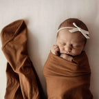 Snuggle Hunny Bronze Organic Jersey Wrap & Beanie Set