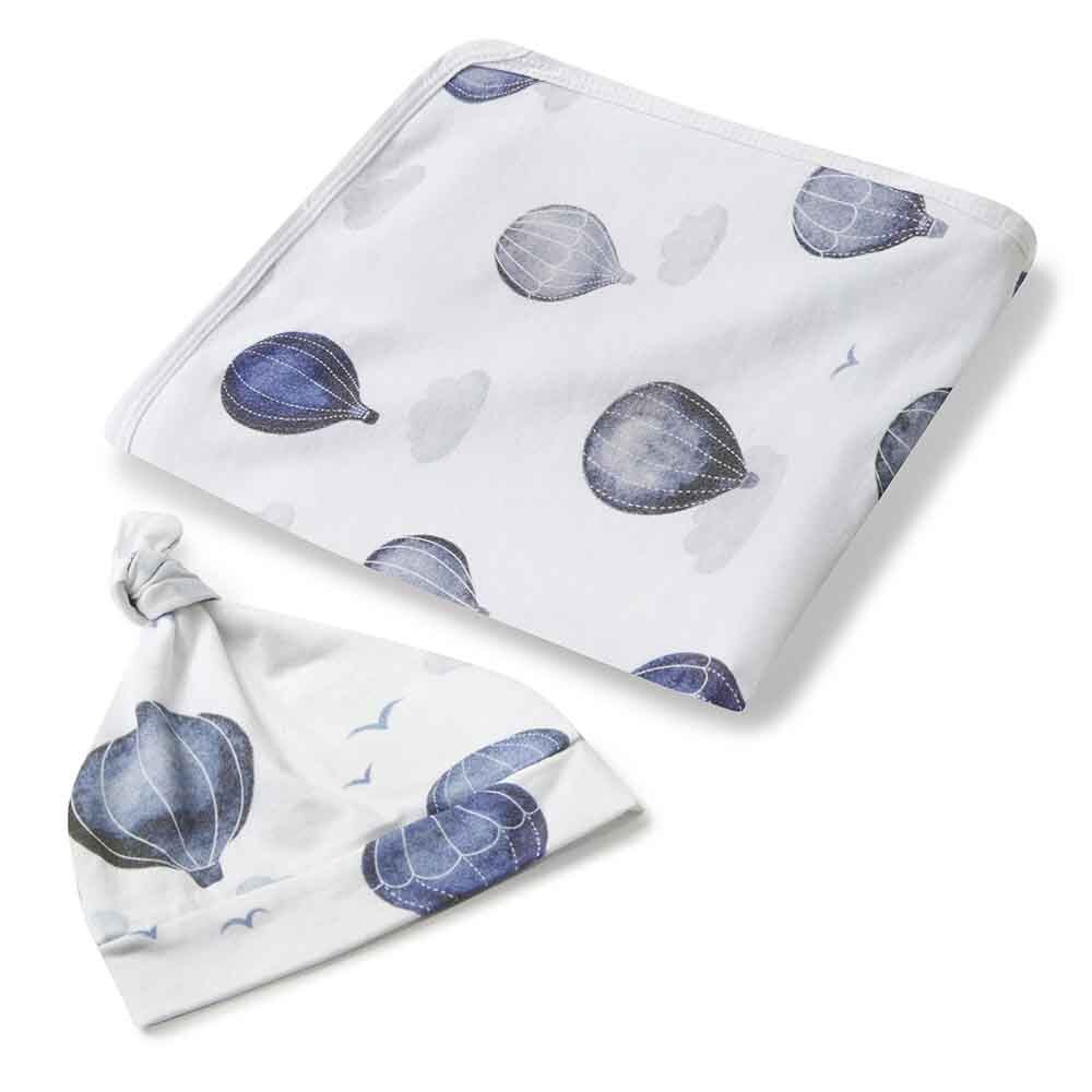 Snuggle Hunny Cloud Chaser Organic Jersey Wrap & Beanie Set