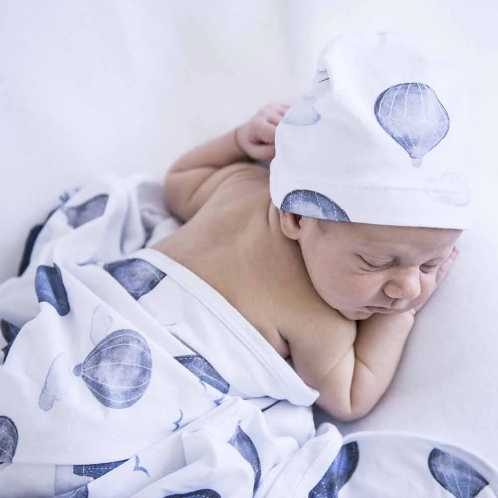 Snuggle Hunny Cloud Chaser Organic Jersey Wrap & Beanie Set