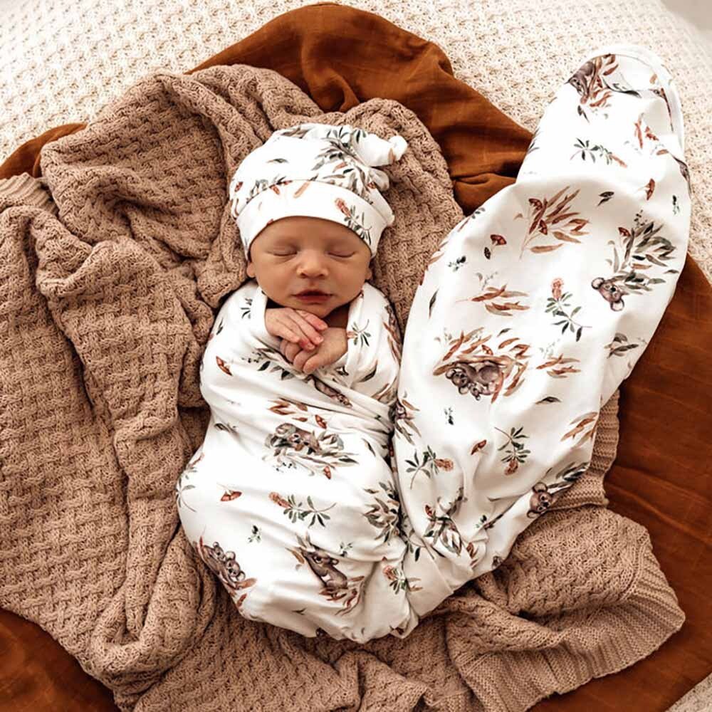 Snuggle Hunny Koala Organic Jersey Wrap & Beanie Set