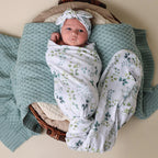 Snuggle Hunny Eden Organic Jersey Wrap & Topknot Set