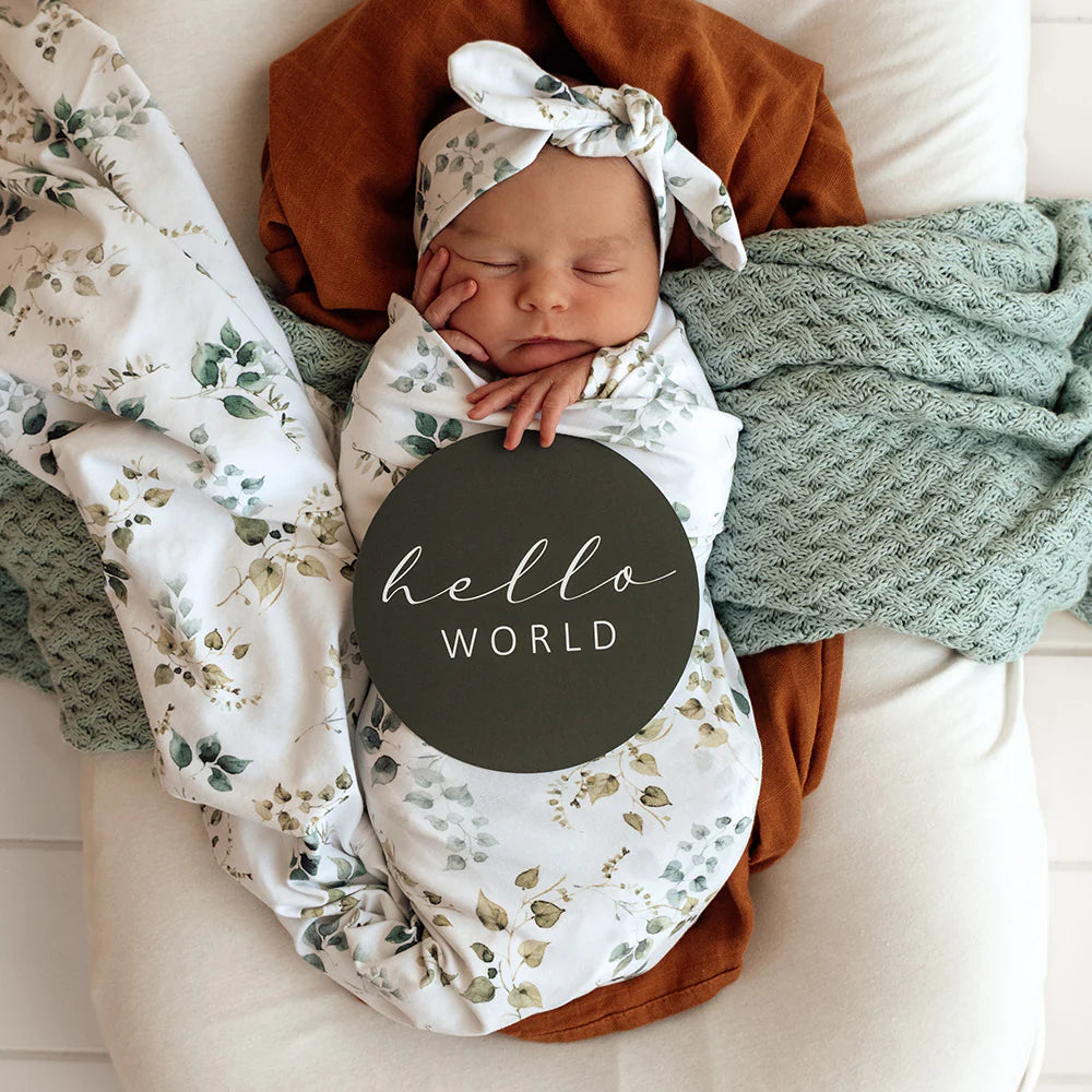 Snuggle Hunny Eden Organic Jersey Wrap & Topknot Set