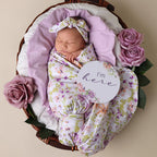 Snuggle Hunny Isla Organic Jersey Wrap & Topknot Set