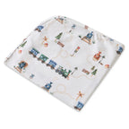 Snuggle Hunny Trains Organic Jersey Wrap & Beanie Set