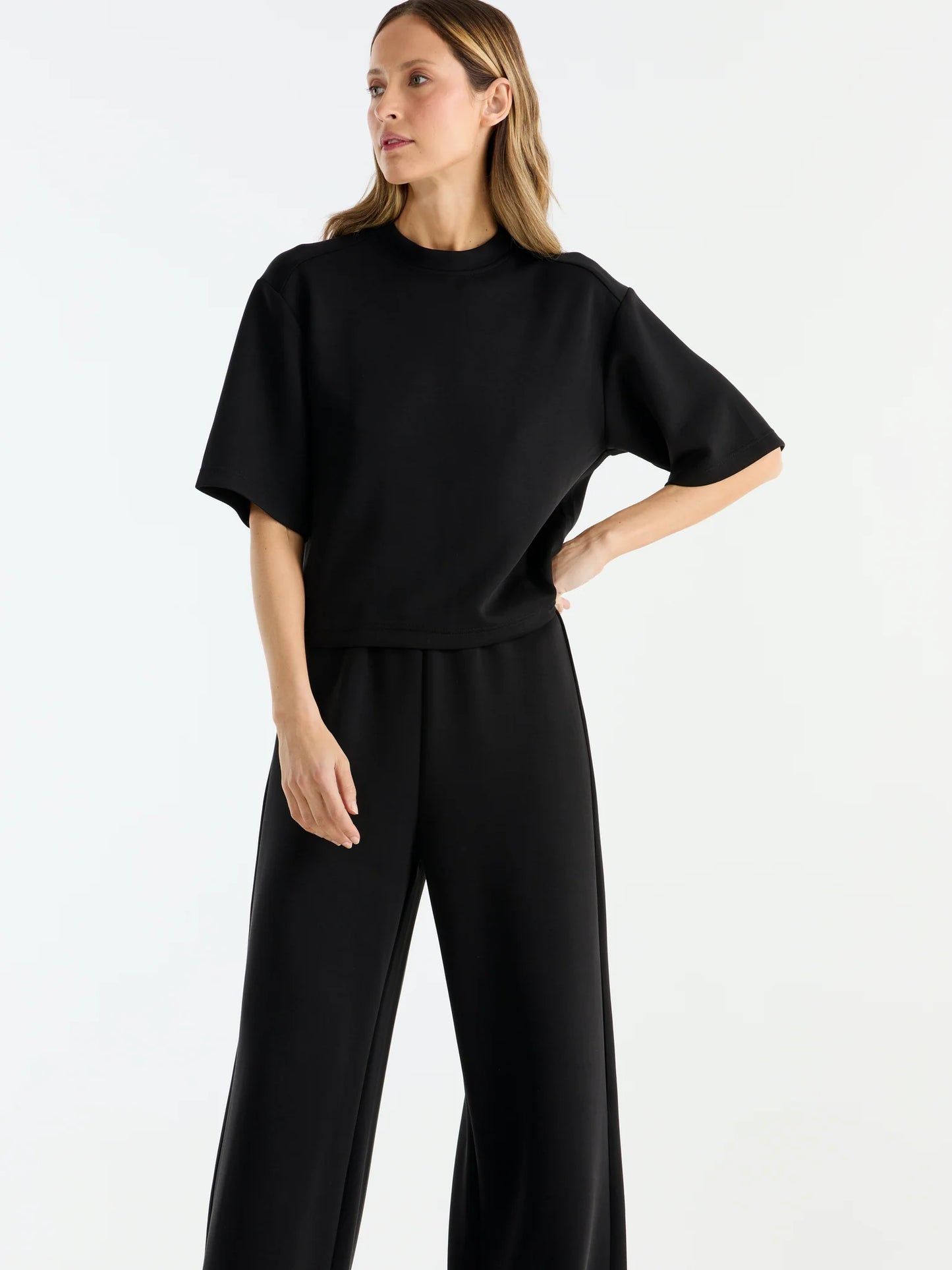 Ena Pelly Alessa Relaxed Soft Jersey Tee - Black