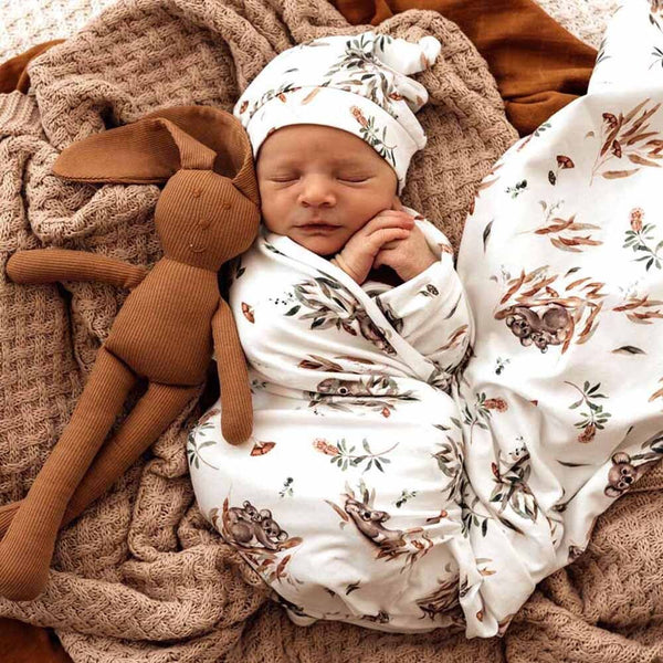 Snuggle Hunny Koala Organic Jersey Wrap & Beanie Set