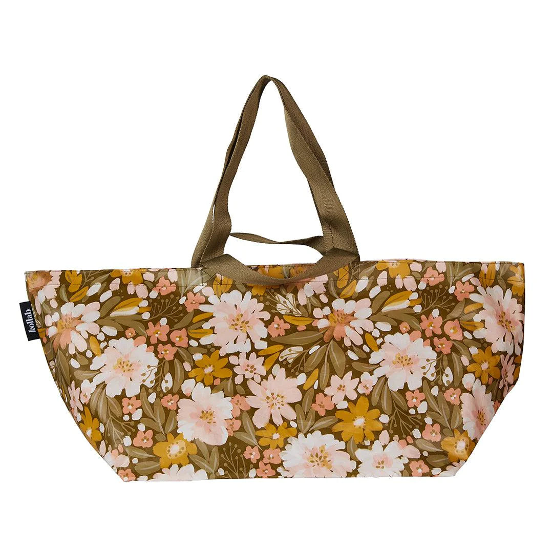 Kollab Beach Bag - Khaki Floral