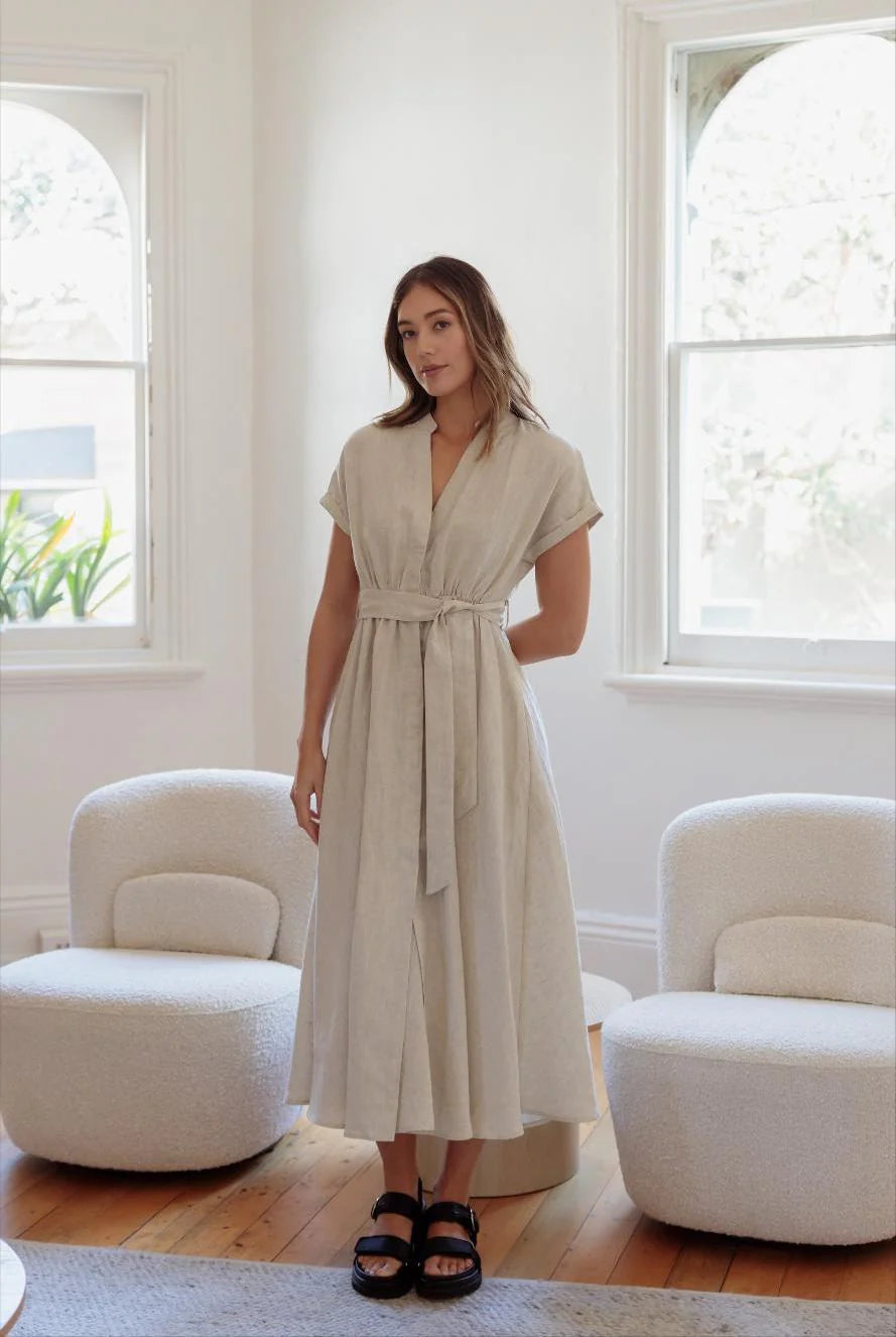 little lies linen dress LITTLE LIES Bermuda Linen Dress