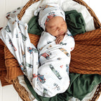 Snuggle Hunny Little Racers Organic Jersey Wrap & Beanie Set