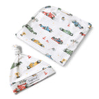 Snuggle Hunny Little Racers Organic Jersey Wrap & Beanie Set