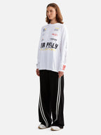 Ena Pelly Mixed Long Sleeve Tee White