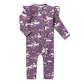 Snuggle Hunny Midnight Swan Organic Snugglesuit Convertible Romper with Frill
