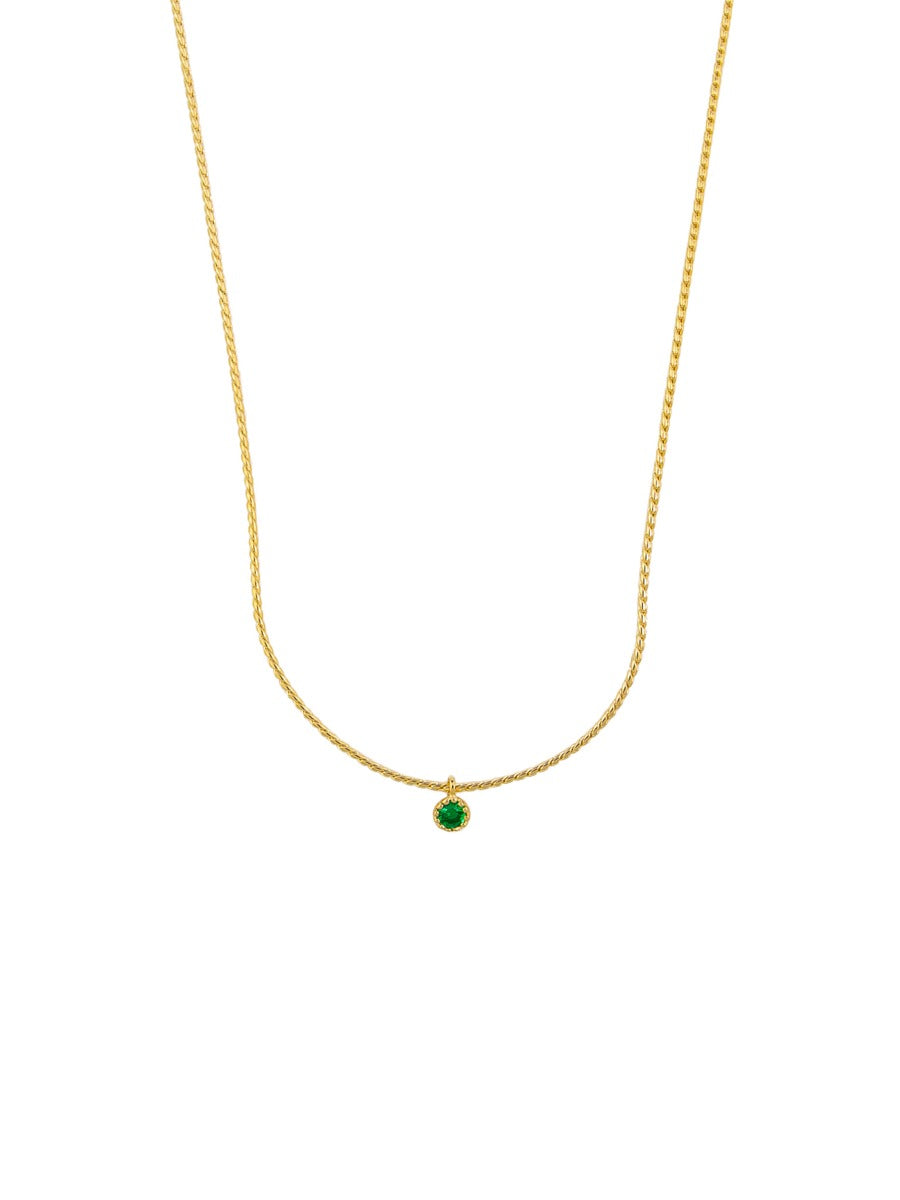 Tiger Tree Gold Petite Emerald Crystal Necklace