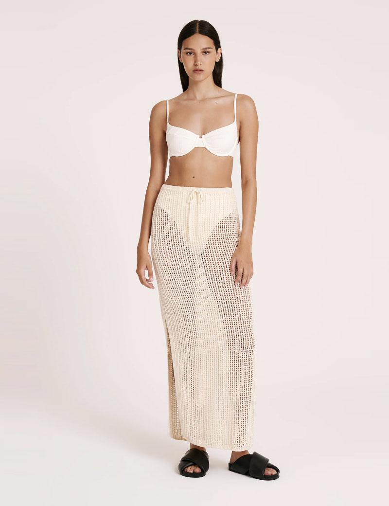 Nude Lucy Tesni Crochet Skirt Natural