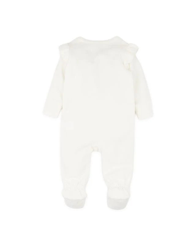 Bebe Emmy Velour Zip Onesie - Snow
