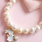 Lauren Hinkley Freshwater Pearl Bunny Charm Bracelet