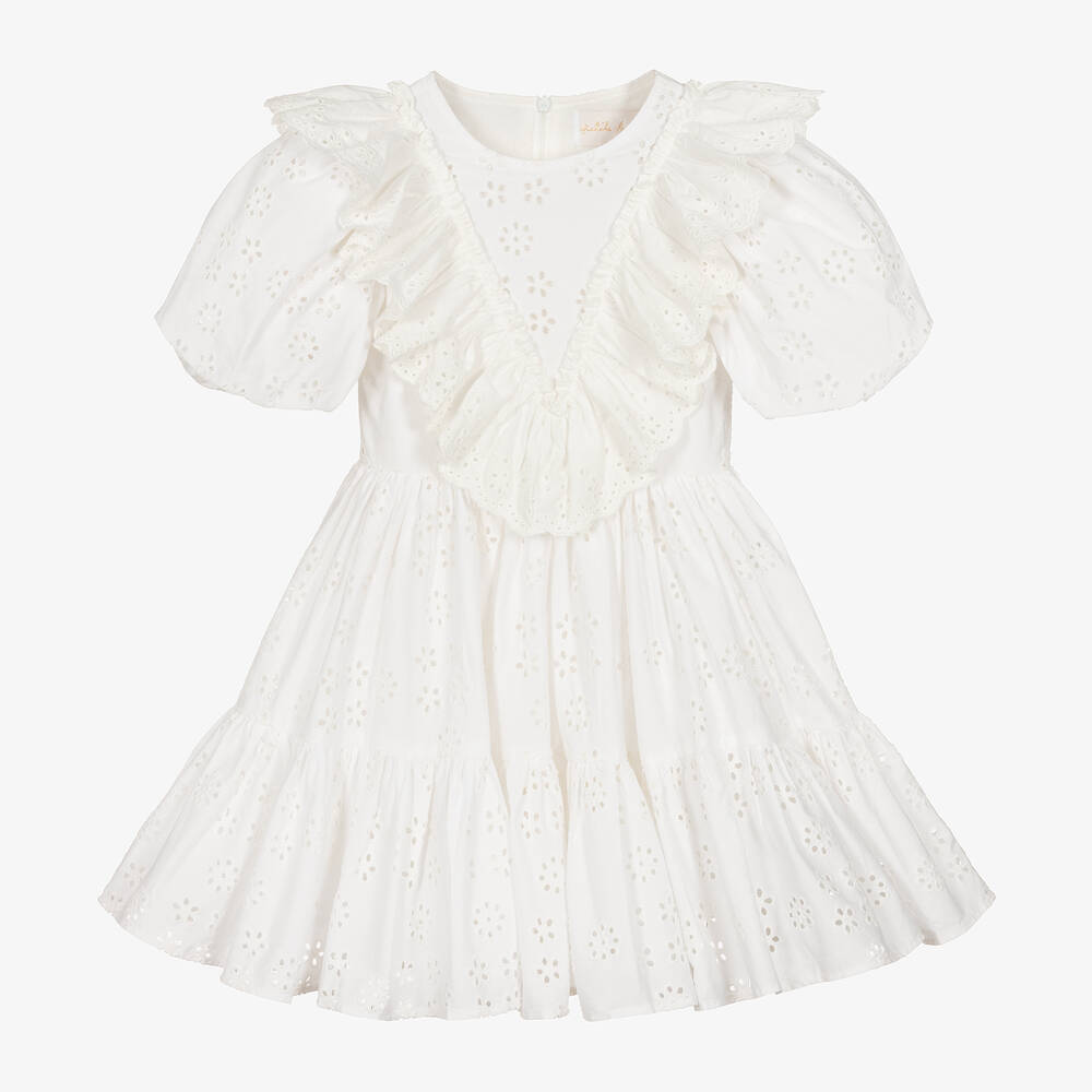 Petite Amalie Eyelet Ruffle Dress