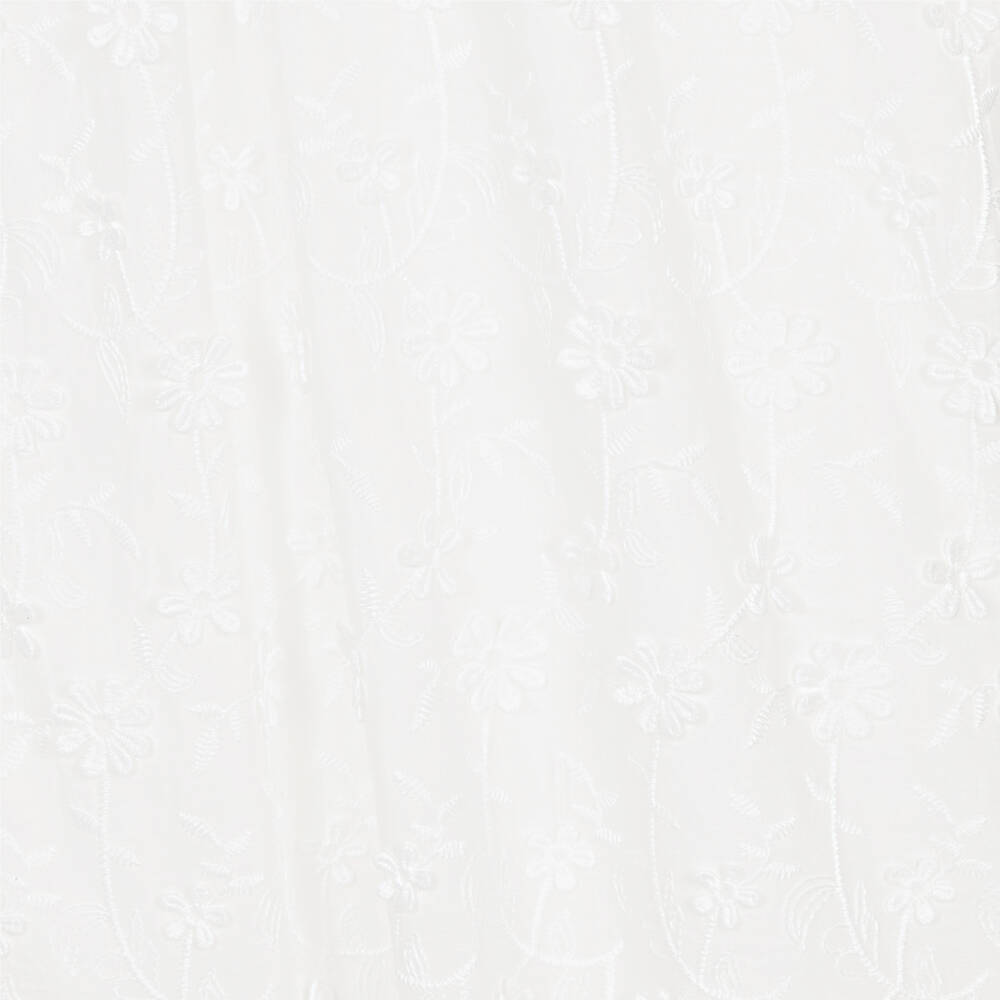 Petite Amalie White Applique Voile Bow Dress